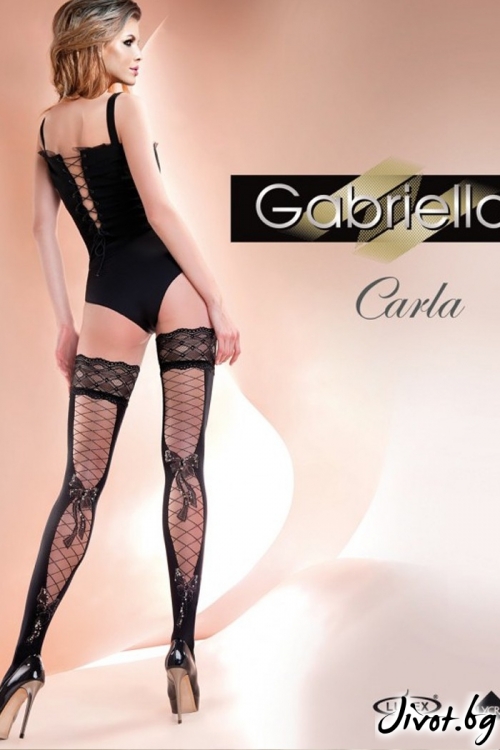 Елегантни дамски чорапи със силиконова лента и дантела/ CARLA / 246