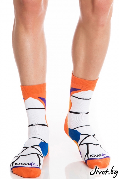 Мъжки чорапи Orange Striper Short / Krak me