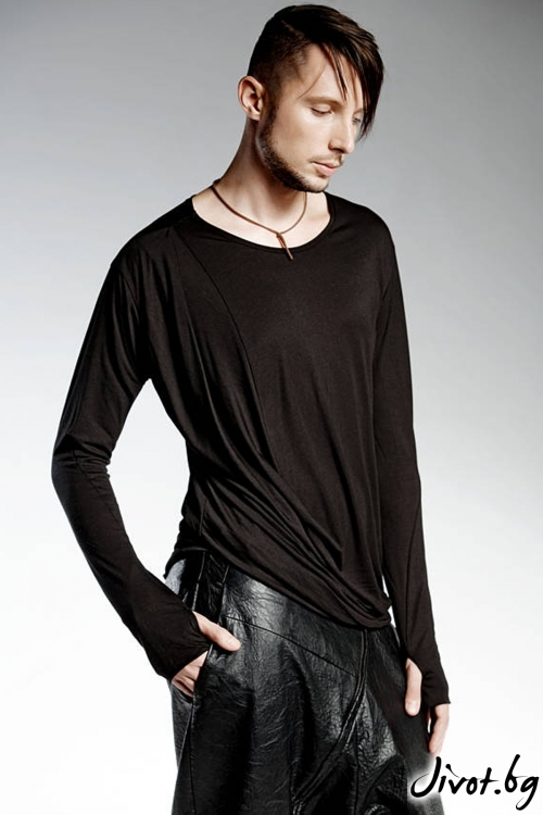 Черна асиметрична блуза / PENDARI