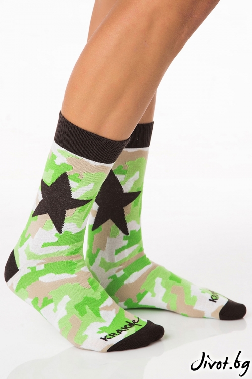 Мъжки чорапи Military Star Green / Krak me