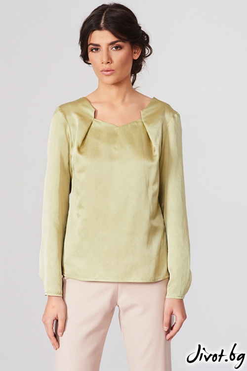 Уникална риза в маслиново зелено / Lila Style House