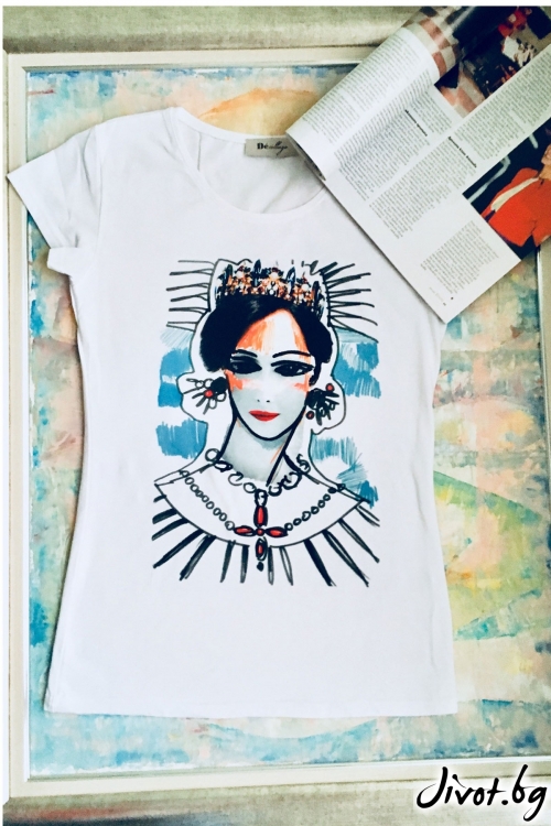 Бяла тениска Cleopatra / Décollage