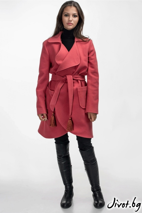 Палто с цвят "Малина" / Vivastela