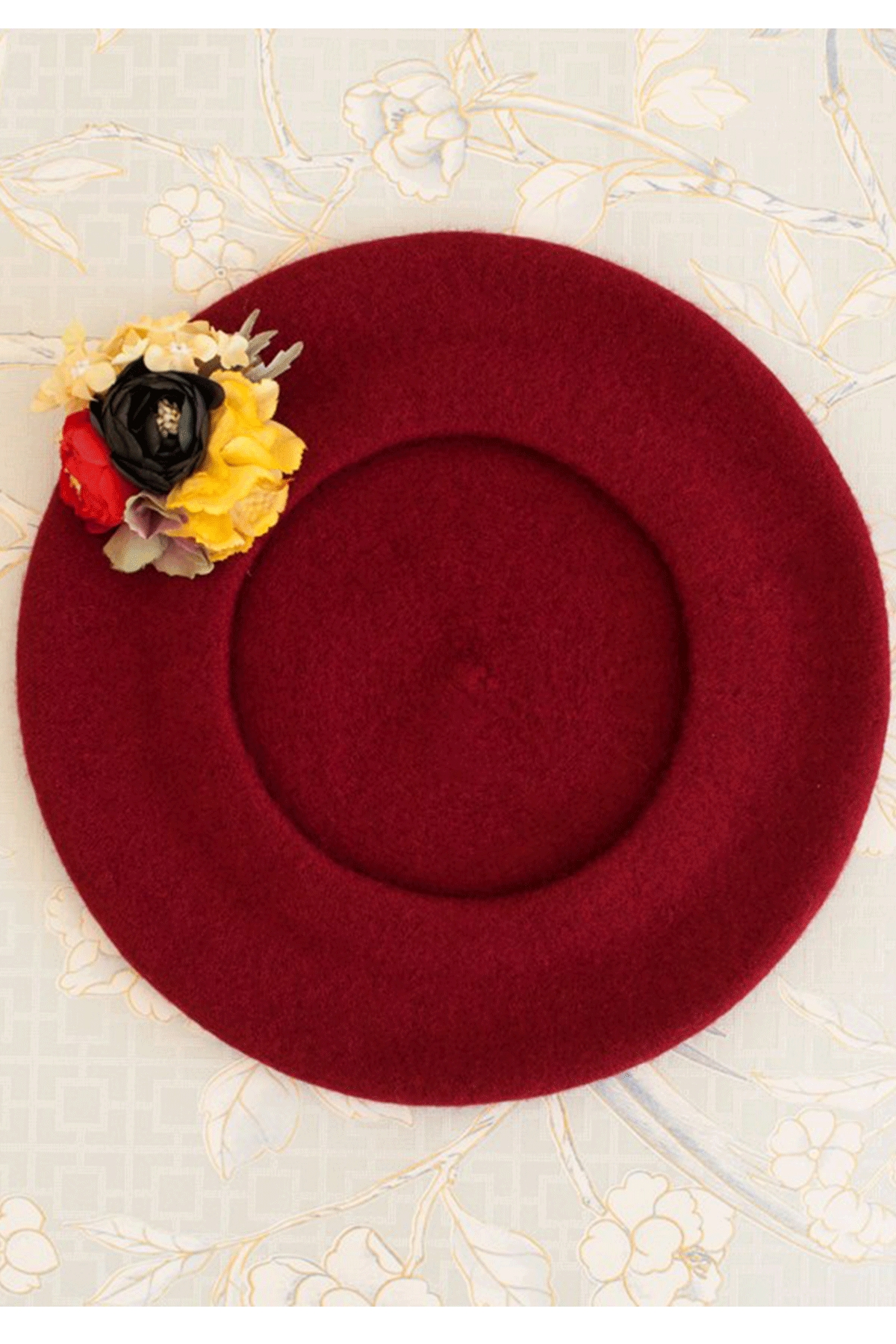 The French Beret – "Wine red" / Forget-me-not