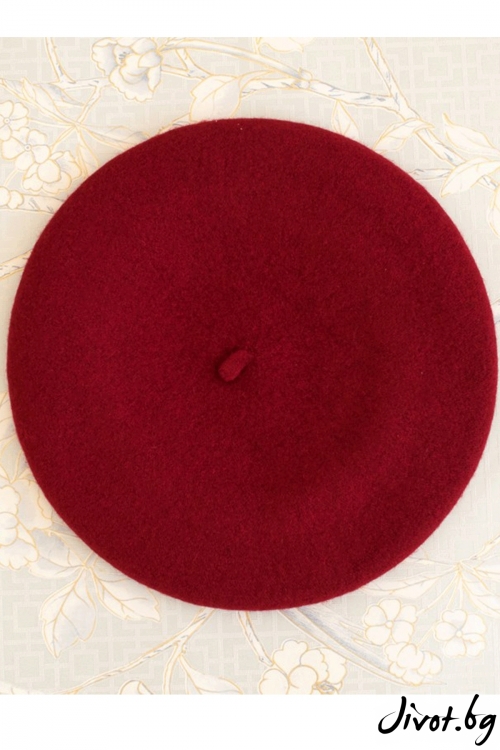 The French Beret – "Wine red" / Forget-me-not
