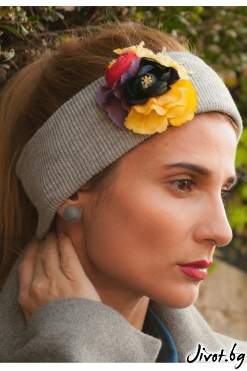The Winter Headband – "Grey" / Forget-me-not
