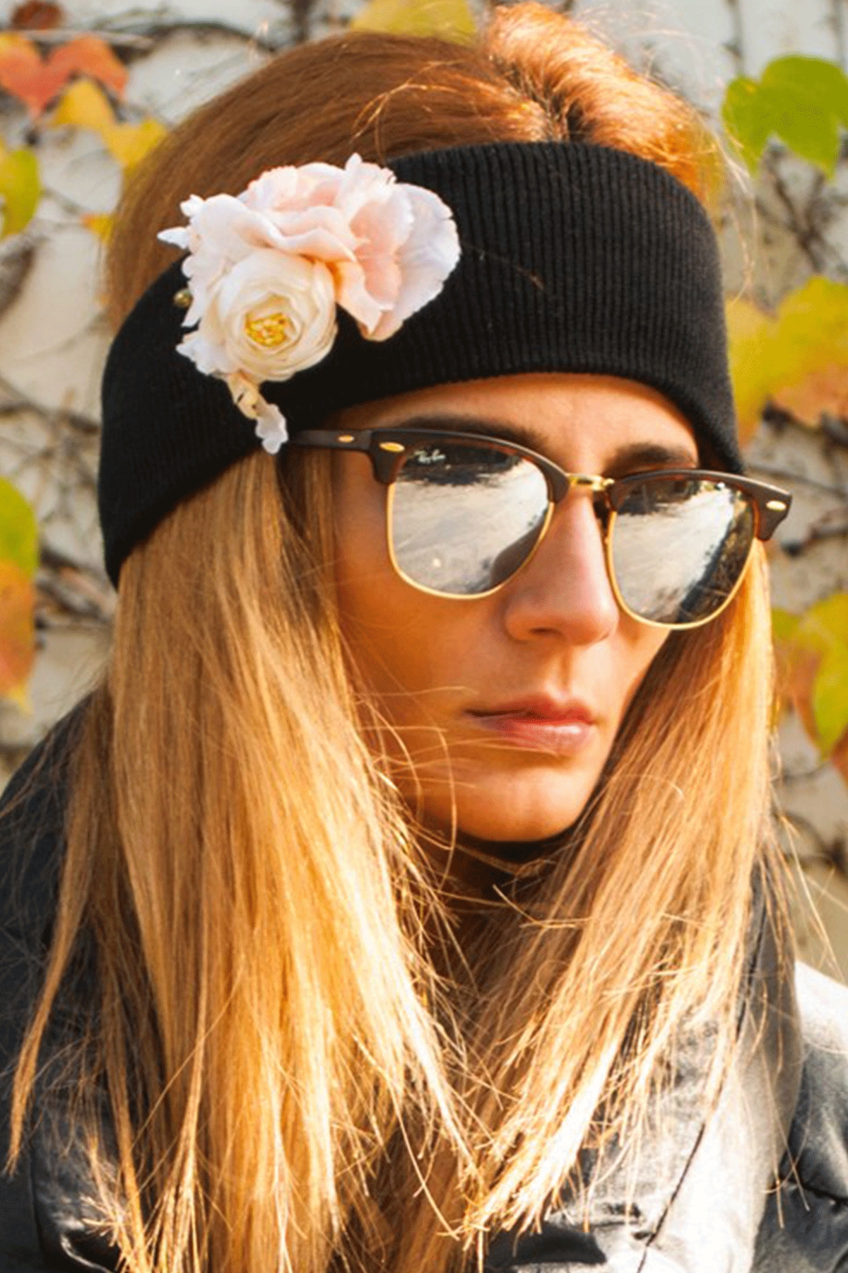 The Winter Headband – "Totally Black" / Forget-me-not
