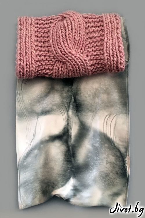 Разкошен шал от вълна и коприна "Pink" / Décollage